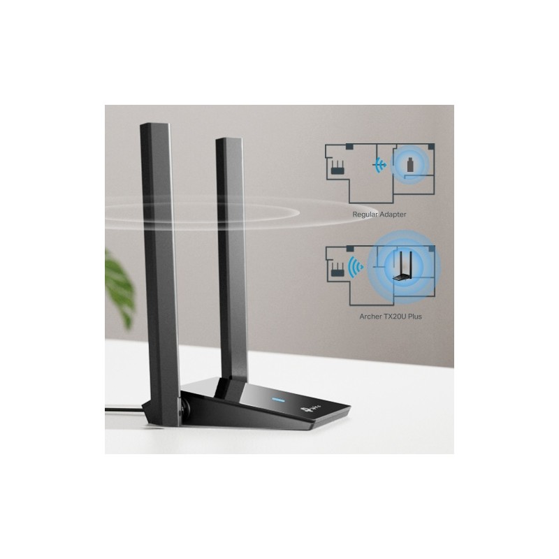 TP-Link Archer TX20U Plus AX1800 Dual Antennas High Gain Wireless USB Adapteris