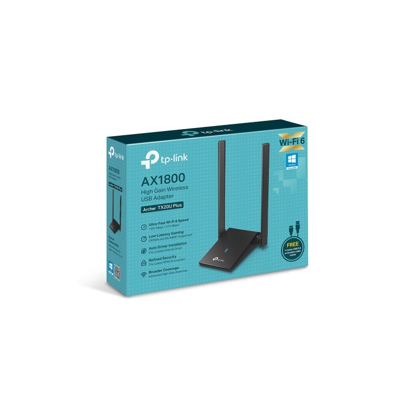 TP-Link Archer TX20U Plus AX1800 Dual Antennas High Gain Wireless USB Adapteris