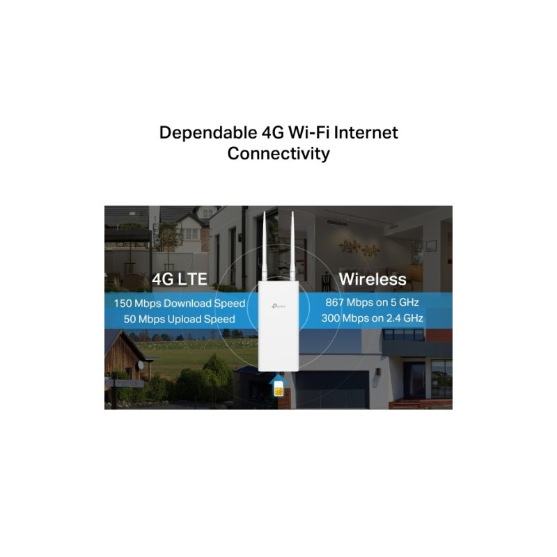 TP-Link Archer MR402-Outdoor 4G AC1200 Dual Band Wi-Fi Outdoor Maršrutizatorius