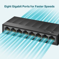 TP-Link LS1008G 8-Port 10/100/1000Mbps Desktop Tinklo Šakotuvas