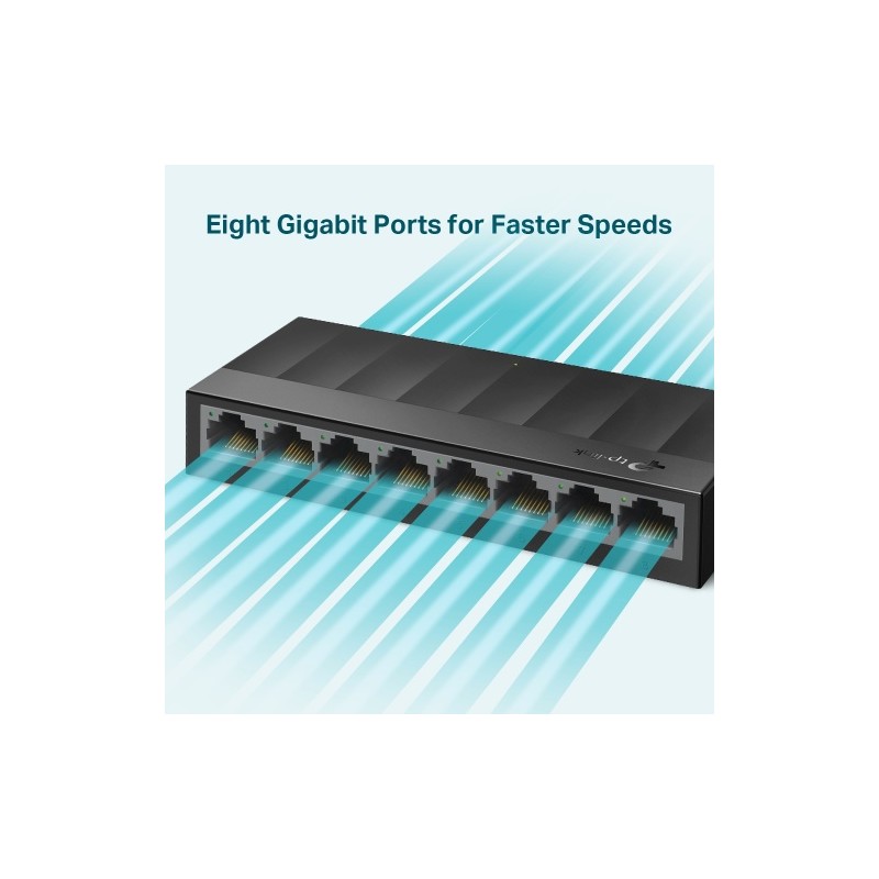 TP-Link LS1008G 8-Port 10/100/1000Mbps Desktop Tinklo Šakotuvas