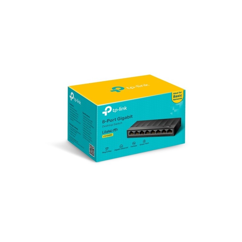 TP-Link LS1008G 8-Port 10/100/1000Mbps Desktop Tinklo Šakotuvas