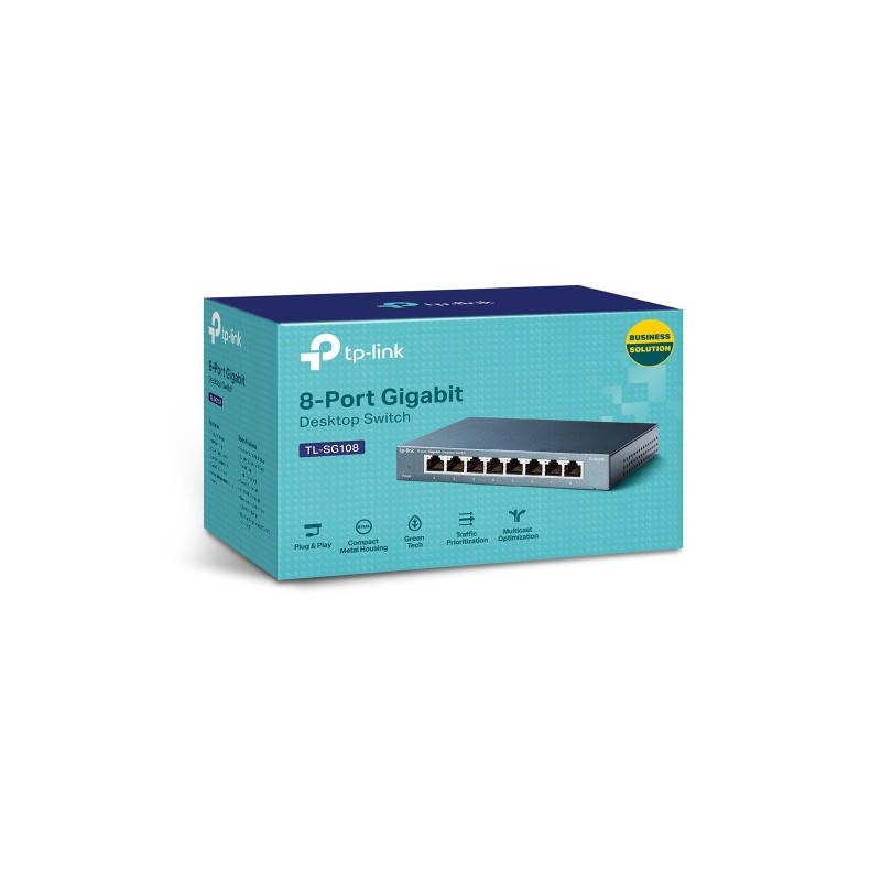TP-Link TL-SG108 8-Port 10/100/1000Mbps Desktop Šakotuvas