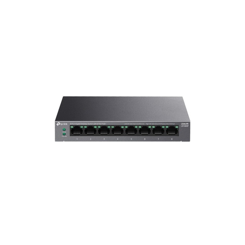 TP-Link LS108GP 8-Port Gigabit Desktop Šakotuvas su 8-Port PoE+