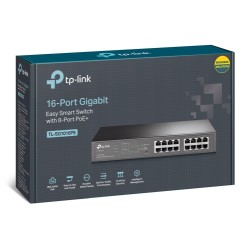 TP-Link TL-SG1016PE 16-Port Gigabit Easy Smart PoE Šakotuvas su 8-Port PoE+