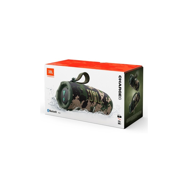 JBL Charge 6 Nešiojama garso kolonėlė, Bluetooth, Squad (Camouflage)