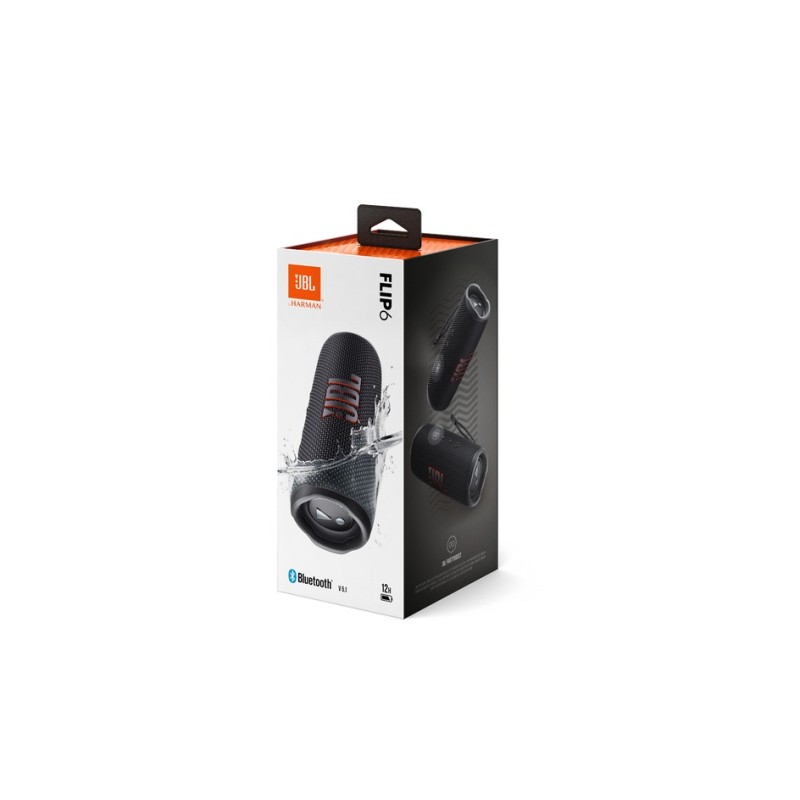 JBL Flip 6 Nešiojama garso kolonėlė, Wireless, Bluetooth, Black