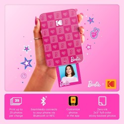 Barbie x Kodak STEP Slim Momentinis mobilus nuotraukų spausdintuvas Colour ZINK 2x3'' 1ppm, BT, Pink