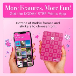 Barbie x Kodak STEP Slim Momentinis mobilus nuotraukų spausdintuvas Colour ZINK 2x3'' 1ppm, BT, Pink