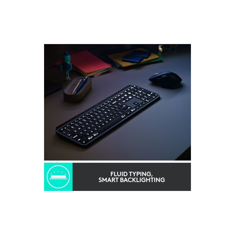 Logitech MX Keys Combo for Business Gen2 Belaidė klaviatūra+pelė+Atrama riešui, US, Graphite (SPEC)