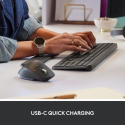 Logitech MX Keys Combo for Business Gen2 Belaidė klaviatūra+pelė+Atrama riešui, US, Graphite (SPEC)