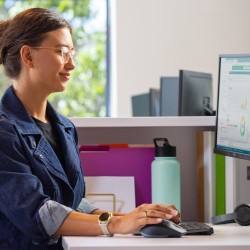 Logitech MX Keys Combo for Business Gen2 Belaidė klaviatūra+pelė+Atrama riešui, US, Graphite (SPEC)