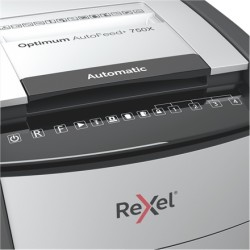 Rexel Optimum AutoFeed+ 750X Dokumentų naikiklis Cross Cut 4x30mm P-4 140L 55dB, Juoda/Pilka