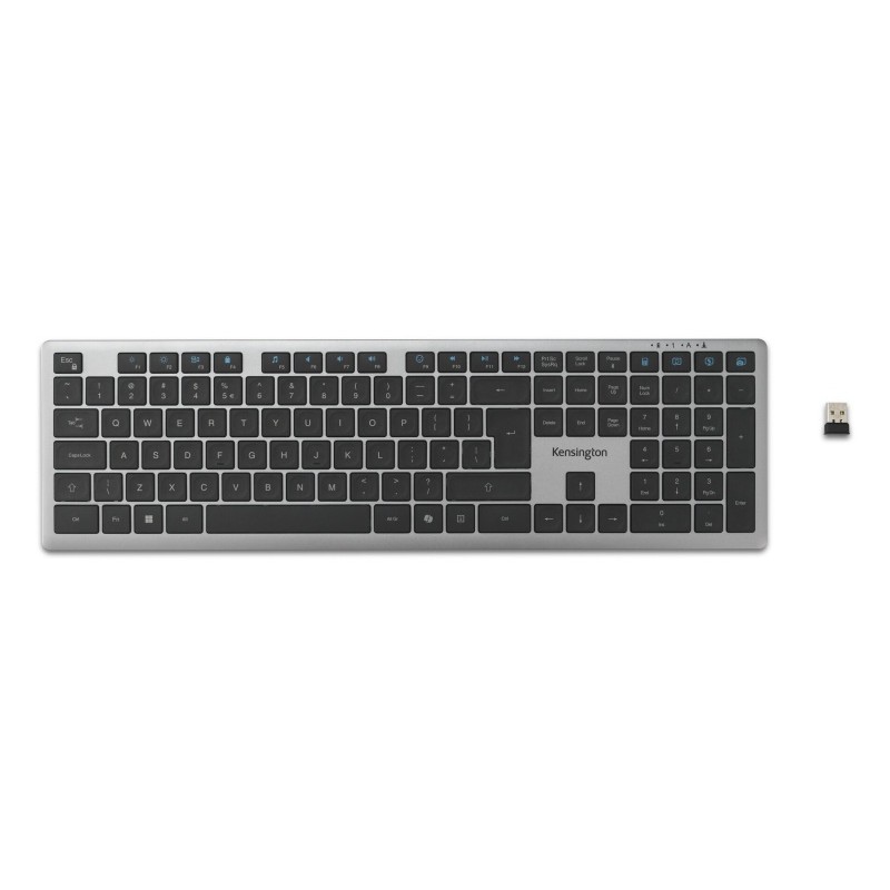 Kensington KB535 EQ Rechargeable Multi-Device Full Size Klaviatūra RF+BT, US, Space Grey