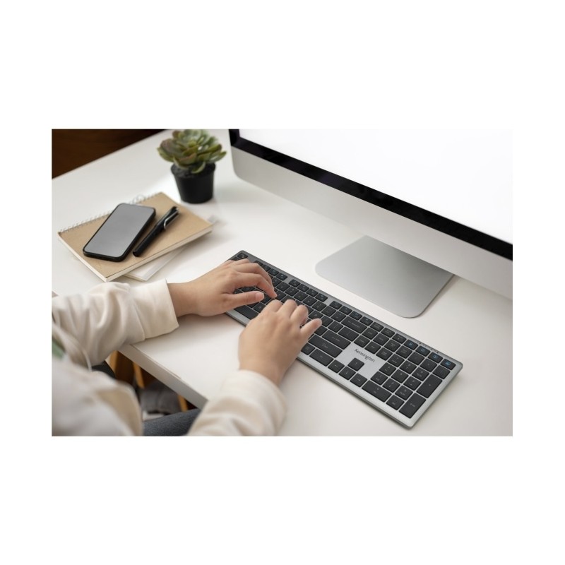 Kensington KB535 EQ Rechargeable Multi-Device Full Size Klaviatūra RF+BT, US, Space Grey