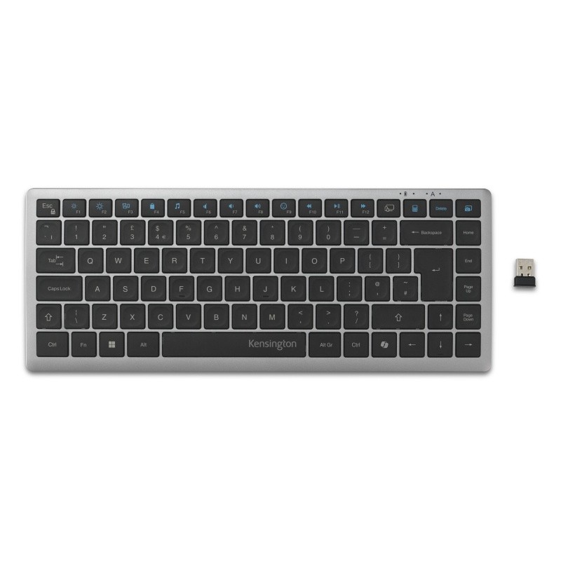 Kensington KB435 EQ Rechargeable Multi-Device Compact Klaviatūra RF+BT, US, Space Grey