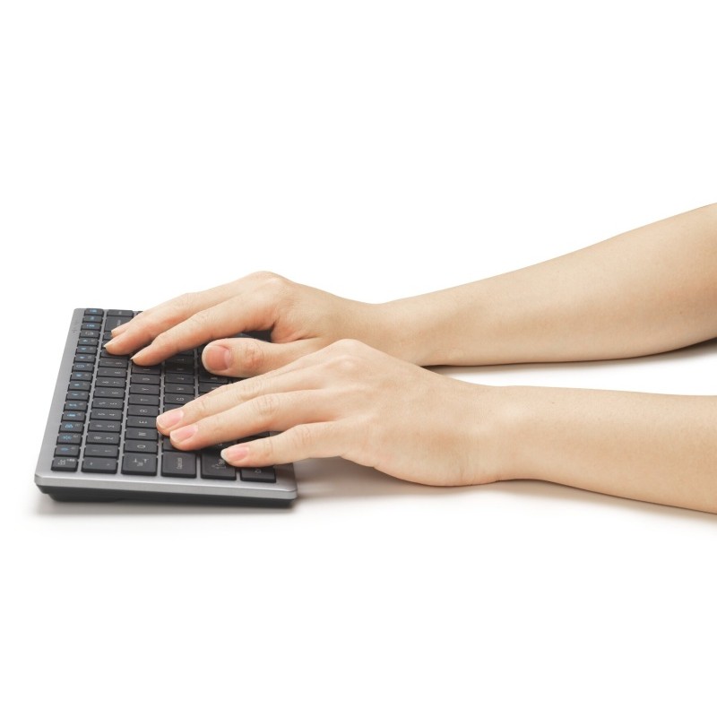 Kensington KB435 EQ Rechargeable Multi-Device Compact Klaviatūra RF+BT, US, Space Grey