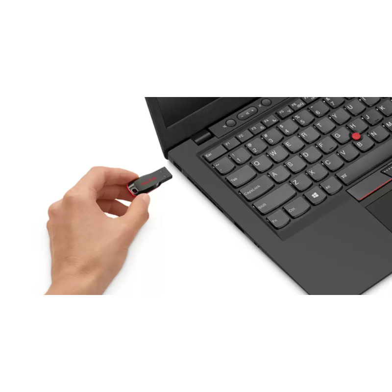 SanDisk Cruzer Blade USB atmintinė 128GB, Black/Red