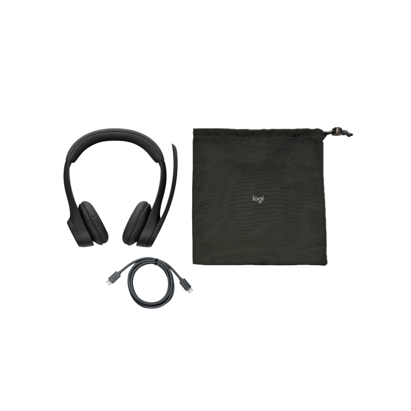 Logitech Zone 305 MS Teams Belaidės ausinės Bluetooth, USB-C receiver, Juoda
