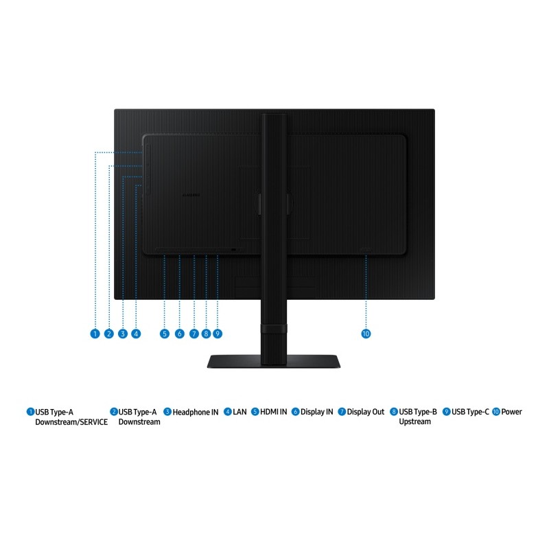 Samsung ViewFinity S6 S60UD Monitorius 24'' IPS QHD 2560x1440, 5 ms, 350 cd/m2, 100 Hz, Juoda