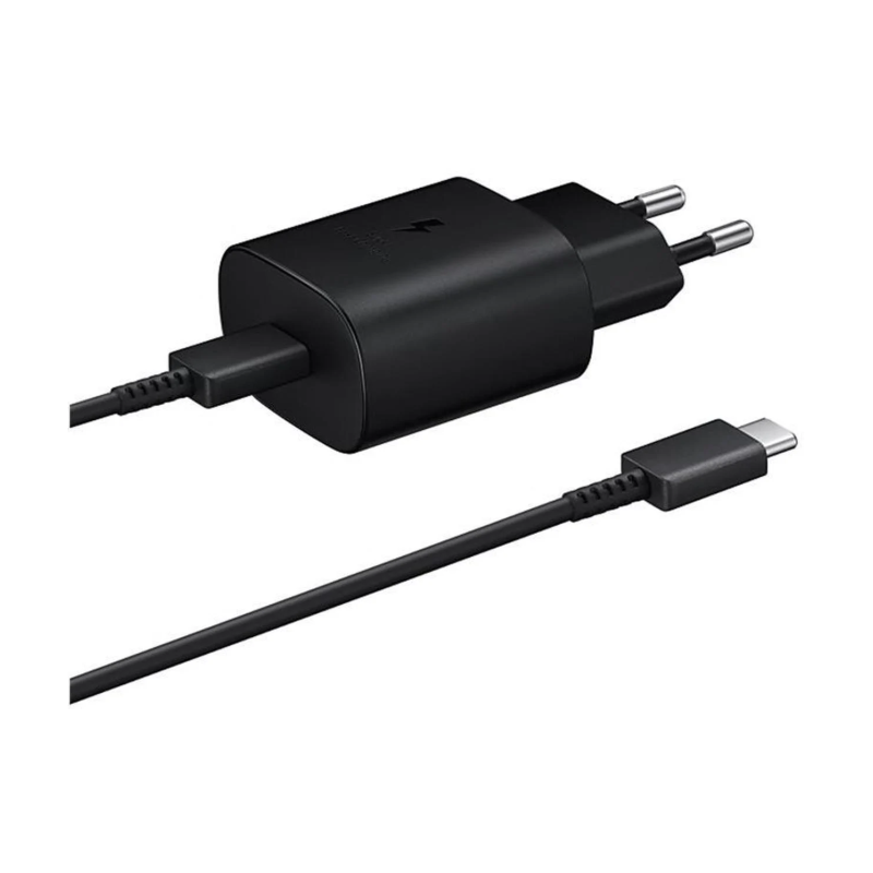 Samsung EP-TA800 Super Fast Charging 25W Įkroviklis USB-C + Kabelis USB-C, Juoda