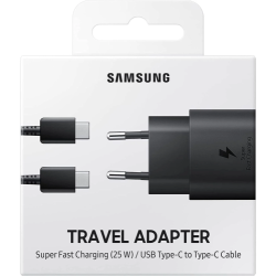 Samsung EP-TA800 Super Fast Charging 25W Įkroviklis USB-C + Kabelis USB-C, Juoda