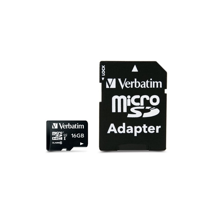 Verbatim 44082 Premium U1 Micro SDHC Atminties kortelė 16GB + microSD į SD Adapteris