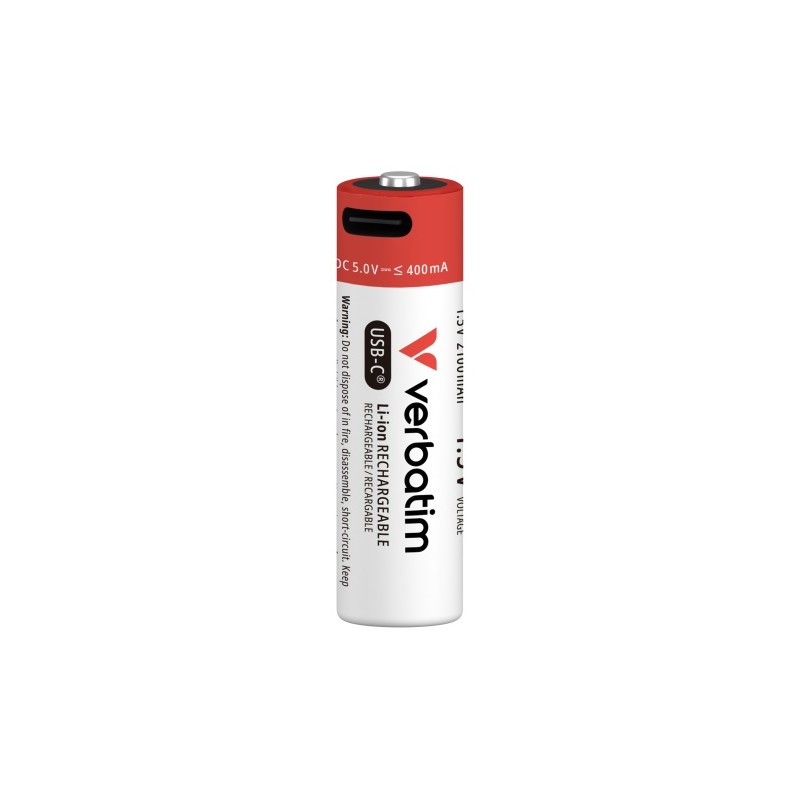 Verbatim 30249 USB-C Įkraunamos baterijos Li-ion AA 2100mAh (4 vnt pakuotėje)