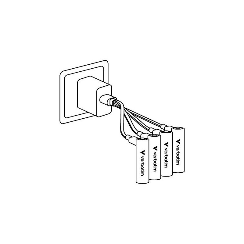 Verbatim 30249 USB-C Įkraunamos baterijos Li-ion AA 2100mAh (4 vnt pakuotėje)