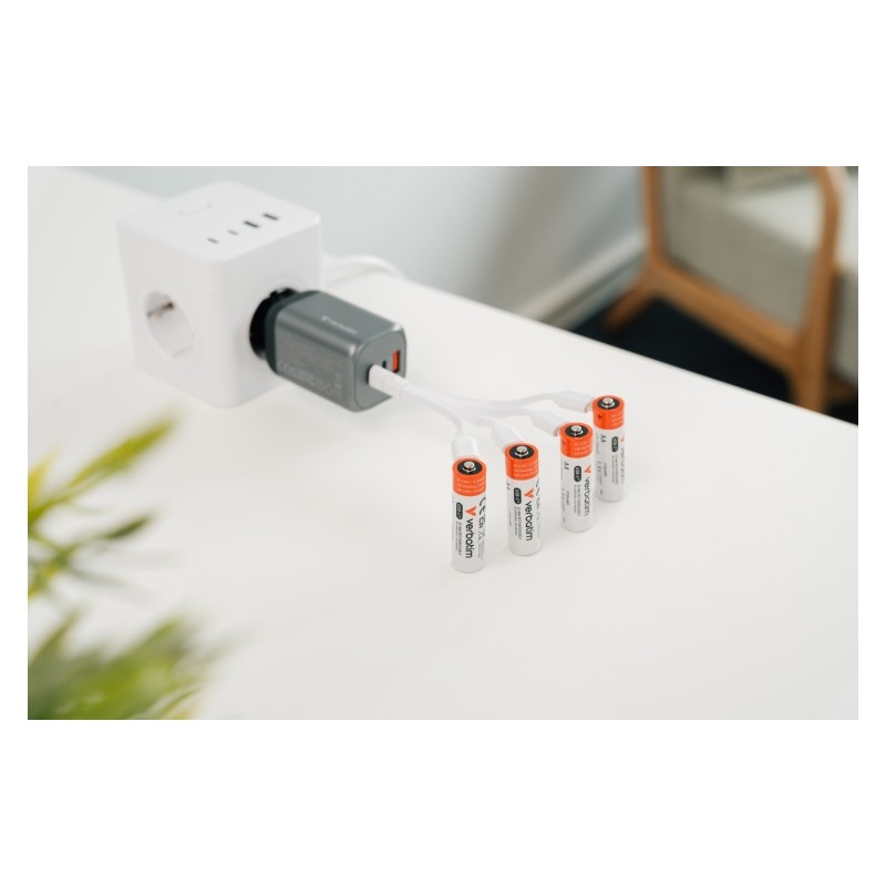 Verbatim 30249 USB-C Įkraunamos baterijos Li-ion AA 2100mAh (4 vnt pakuotėje)
