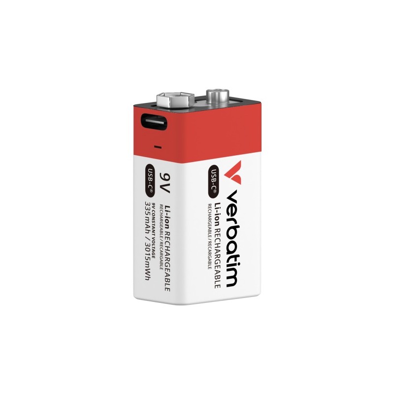 Verbatim 30251 USB-C Įkraunama baterija Li-ion 9V 335mAh (1 vnt pakuotėje)