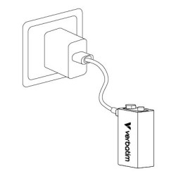Verbatim 30251 USB-C Įkraunama baterija Li-ion 9V 335mAh (1 vnt pakuotėje)