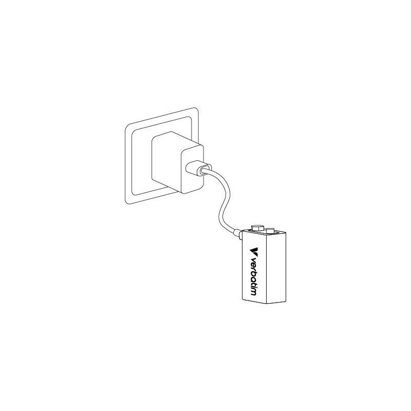 Verbatim 30251 USB-C Įkraunama baterija Li-ion 9V 335mAh (1 vnt pakuotėje)