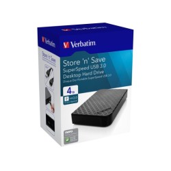 Verbatim 47685 Store 'n' Save SuperSpeed USB 3.0 Išorinis kietasis diskas HDD 4TB, Juoda