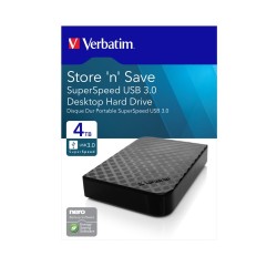 Verbatim 47685 Store 'n' Save SuperSpeed USB 3.0 Išorinis kietasis diskas HDD 4TB, Juoda