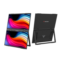 Verbatim 32403 Dual Nešiojamas monitorius 15.6'' × 2 IPS FHD 1920x1080 10ms 250cd/m2 60Hz, Juoda