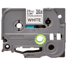 Brother TZe-S251 (TZeS251) Laminuota ženklinimo juostelė, Strong Adhesive, Black on White, 24mm 8m