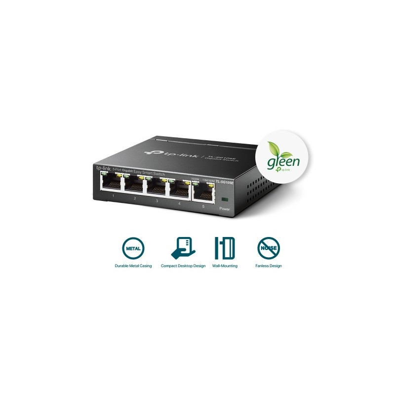 TP-Link TL-SG105E 5-Port Gigabit Easy Smart Šakotuvas 5 10/100/1000Mbps RJ45 ports