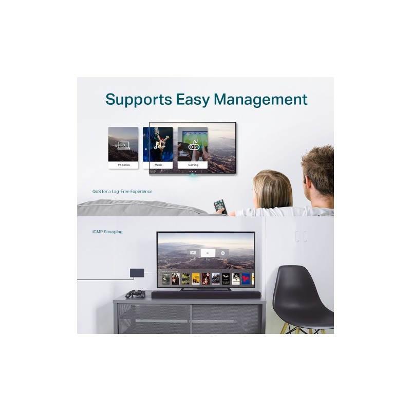TP-Link TL-SG105E 5-Port Gigabit Easy Smart Šakotuvas 5 10/100/1000Mbps RJ45 ports