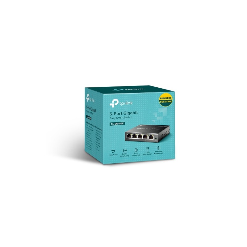 TP-Link TL-SG105E 5-Port Gigabit Easy Smart Šakotuvas 5 10/100/1000Mbps RJ45 ports
