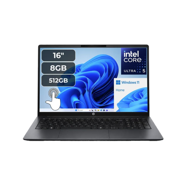 HP OmniBook 3 16-BU0305DX 16'' WUXGA Touch Intel Core Ultra 5 225U 8GB 512GB SSD W11H, Mica Silver