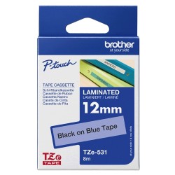 Brother TZe-531 (TZE531) Laminuota ženklinimo juostelė, Black on Blue, 12mm 8m