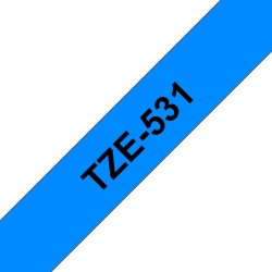 Brother TZe-531 (TZE531) Laminuota ženklinimo juostelė, Black on Blue, 12mm 8m