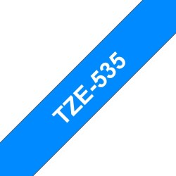 Brother TZe-535 (TZE535) Laminuota ženklinimo juostelė, White on Blue, 12mm 8m