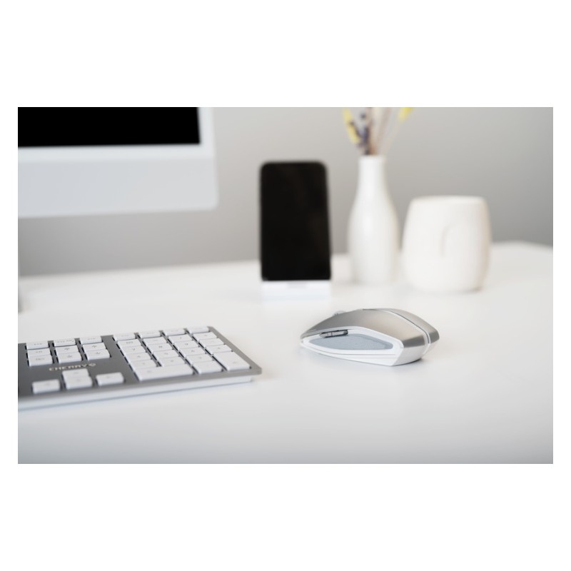 Cherry GENTIX BT (JW-7500-20) Belaidė pelė, Bluetooth, 2000 DPI, Frosted Silver