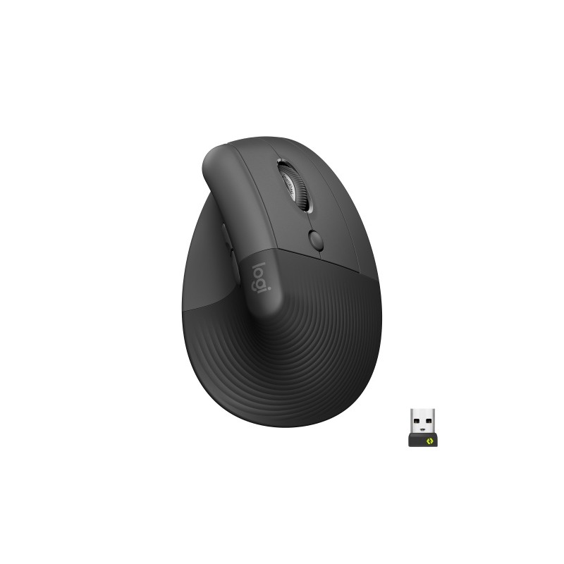 Pelė belaidė ergonominė Logitech Lift, Grafito spalvos