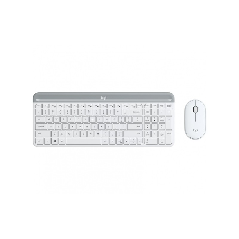 Klaviatūra belaidė Logitech Slim Wireless MK470, Balta