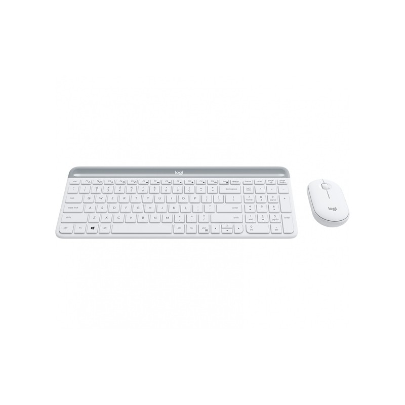 Klaviatūra belaidė Logitech Slim Wireless MK470, Balta