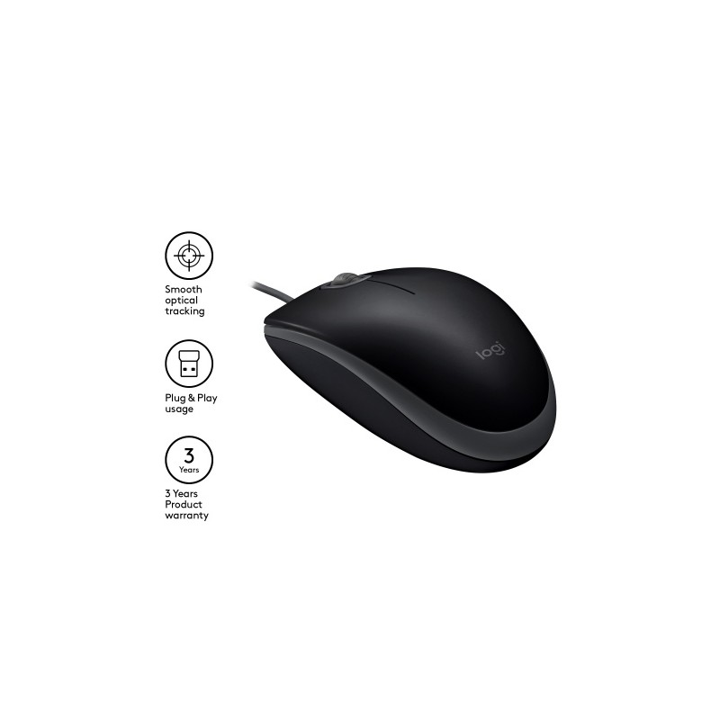 Pelė Logitech B110 Silent, Juoda