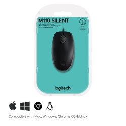 Pelė Logitech B110 Silent, Juoda